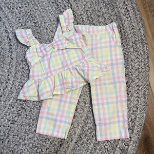 Janie and Jack Pastel Plaid Kids Matching Set